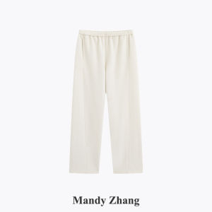 Relaxed Fit Skinny Waist Wide Leg Casual Pants