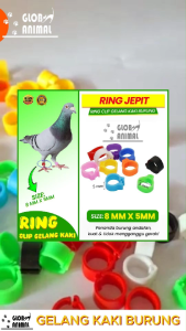 RING JEPIT 8MM ring clip gelang kaki burung merpati dara ikan