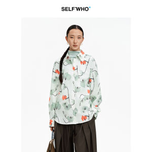 Cotton Blend All-Over Orchid Print Womens Shirt