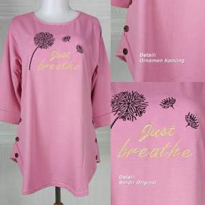 Eurigo - Dandelion Atasan Blouse Wanita Bordir Babyterry Spandex / R.16 - 317-6380