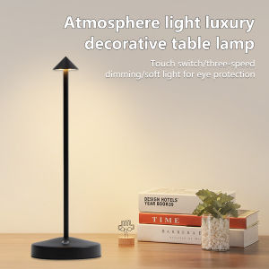 LED Table Lamp Rechargeable Touch Sensor Cordless Desk Lamp 3 Colors Bedside Creative Ambient Light Bar Room Decor Night Light