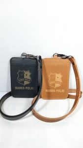 Tempat ID Card MABES POLRI Kulit / Id Card Holder Mabes Polri Gantung / Nametag Mabes Polri Kulit