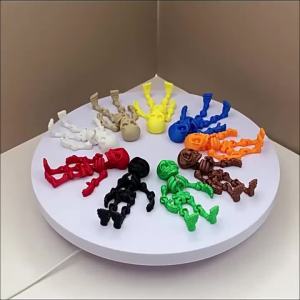 Gradient Color 3D Printed Articulated Skeleton Action Figure Movable Articulated Skeleton Toy Halloween Decoration