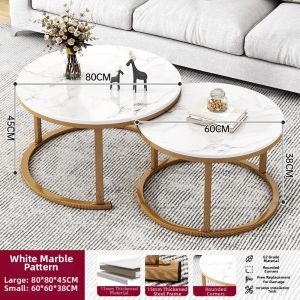 BOJIAJIAJU | Luxury Round Side Table Set