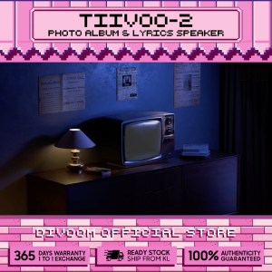 Divoom Tiivoo-2 Photo Album & Lyrics Speaker Pixel Art Creation & FM Radio - Black