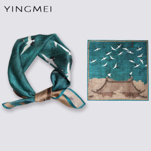 Authentic Silk Square Scarf Womens New 2025 SONG HUIZONG WEIHE Painting National Creative Cultural Decorative Silk Scarf