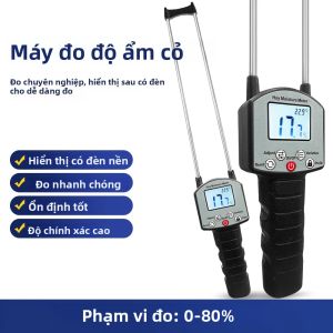 Máy Đo Độ Ẩm Hay Màn Hình Kỹ Thuật Số Có Đèn Nền 0-80% Máy Đo Độ Ẩm Cho Cỏ Guinea Cỏ Ba Lá Rơm Lúa Dụng Cụ Nông Nghiệp