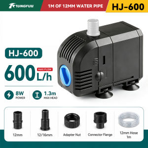 Multisize Submersible Water Pump HJ‑600 Aquarium Fountain Pond Pump with Hose Fittings for Fish Tank Garden Water Circulation