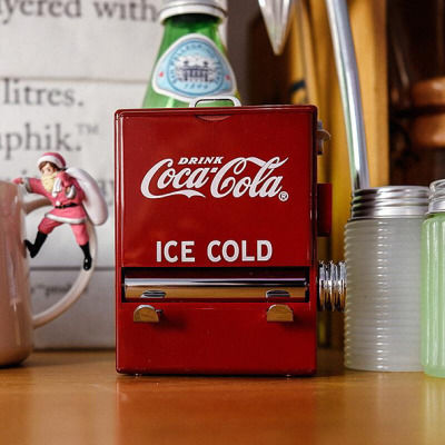 Creative Retro Coca-Cola Toothpick Holder Automatic Vending Machine Shape Personalized Press Toothpick Tube Storage Organizer