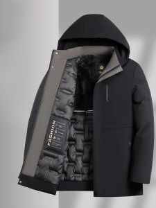 ROMON | Lomond Mens Hooded Cotton Jacket Winter New Thick Warm Cold-resistant Middle-aged Dad Short Coat Youth Casual Polyester Fiber