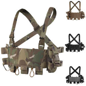 Tactical Chest Rig Lightweight WG Minimalistic Low Visibility Security Multi-mission Militar with Double-layer Triple Mag Pouch