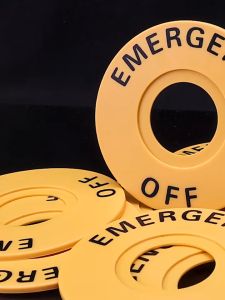 10pcs Name Plate Emergency Stop Label Emergency Stop 22mm(60mm)
