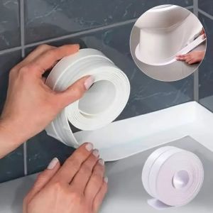 5M Bath Caulk Tape Self Adhesive PVC Oil-Proof Kitchen Sink Edge Corner Wall Sticker Waterproof Toilet Sealing Filling Gaps Tape