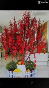 50 Nhánh đào đông cherry trưng bày trong nhà ngoài trời phụ kiện trang trí ngày tết