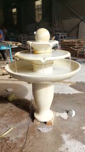 Thác nước phong thủy luân hồi đài phun nước đá cẩm thạch vàng cà rốt để sân vườn hồ cá - Cao 12 m - Đá Phong Thủy TH