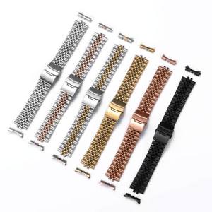 18/19/20/21/22/23/24/26mm for Seiko Solid Stainless Steel Watchband for Men Women Sports Strap for Jubilee Curved End Bracelet