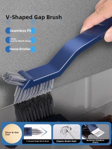 Kitchen Bathroom Tile Gap Cleaner Brush No Dead Corner Hard Bristle Floor Crack Cleaning Tool Plastic Handle Home Cleaning