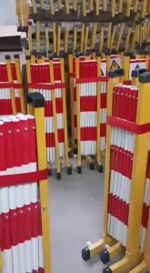 NLIM Black and Yellow 120x250CM Street traffic barrier movable fiberglass telescopic guardrail safety protection warning isolation folding outdoor