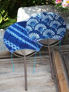 Quạt Thủ Công Phong Cách Cổ Điển Trung Hoa Có Tay Cầm Tre Màu Tím Quạt Thủ Công Cotton Lanh Hình Tròn Quạt Thủ Công Truyền Thống