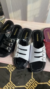 Sandal Flat Teplek Wanita Casual Tali Strap 3 Polos Kekinian Slop Elegan Anti Licin Sendal Kasual Cewek Formal