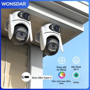 WONSDAR 2 Chiếc Camera Mini PTZ WiFi Có Chức Năng Phát Hiện Con Người Tầm Nhìn Ban Đêm Màu Sắc An Ninh Gia Đình Giám Sát Trong Nhà Ngoài Trời Điều Khiển Ứng Dụng iCsee