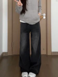 High Waist Wide Leg Jeans Womens Straight Cut Loose Fit Slimming Spring Autumn plus Size Denim Pants Tummy Covering