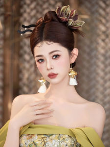 New Chinese Style Wedding Hairpin Headwear Earrings Cheongsam Morning Robe Drinking Ceremony Costume Show Hair Accessories