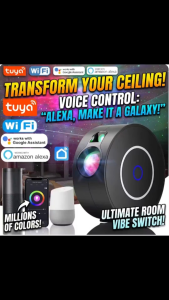 [SG Stock] Tuya Smart Aurora Galaxy Projector | Alexa & Google Home Voice Control | WiFi Starry Night Light for Kids | 16M Colors & Timer | App Control |