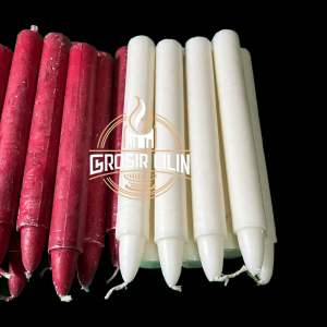 Lilin Putih Pack Isi 100 Pcs Lilin lampu/Lilin Murah/Candle/Jumbo/Besar/Grosir Panjang 18 Cm  D-2 Cm (T10-100 Pcs)