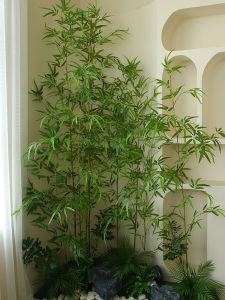 Large Size Artificial Bamboo Plant Potted Decoration Indoor Landscape Soft Decoration Chinese Style Screen Partition Fence