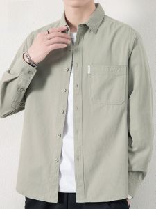 ROMON | Lormen Mens Long Sleeve Cotton Shirt Casual Iron-Free Spring New Style Comfortable Breathable Fashionable Business Casual Coat