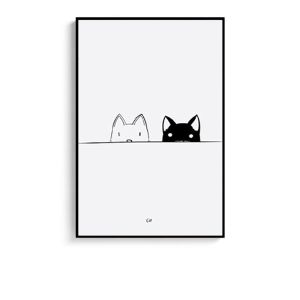 Modern Minimalist Black White Abstract Line Decorative Artwork for Living Room Bedroom Childrens Room Entrance Hallway Decoration