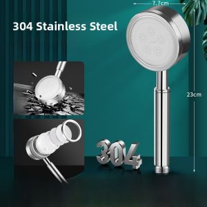 Boomen 304 Stainless Steel Shower Head High Pressure Boost Large Water Output Bathroom Bathing Lotus Head Home Use Spray Gun