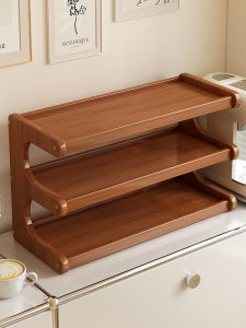 Simple Kitchen Cup Storage Rack Tea Cup Organizer Desk Top Bamboo Density Board Shelf Home Organization Utility Shelf