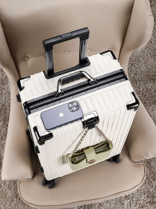 Luggage Aluminum Frame Carry-On Suitcase Fashion Trend Lock Clasp Universal Wheel Travel Bag Womens Style with Password Box