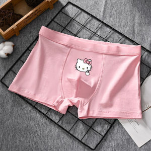 Men Underwear Pure Cotton Fierce Mens Pink Underwear Boys Cute Four-Corner Shorts Gift for Boyfriend Hello Kitty
