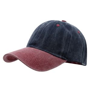 Vintage Washed Baseball Cap for Men Women Color-matched Sun Caps Casual Snapback Hip Hop Hat Spring Summer Curved Brim Soft Hats