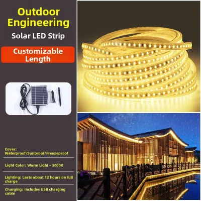 Solar Powered Waterproof Sun Protection Ultra Bright LED Light Strip