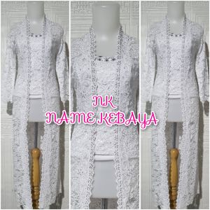 atasan kebaya akad nikah kebaya brukat kutubaru kebaya putih + longtorso.