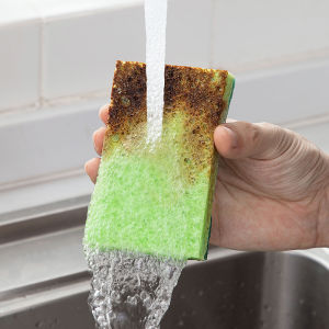 Homenhome ผ้าใยฝ้ายเยื่อไม้ก้อนฟองน้ำล้างจานห้องครัวย่อยสลายได้ตามธรรมชาติ