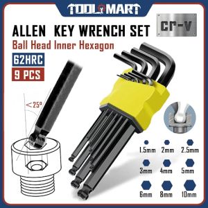 9Pcs G-Craft Torx Key Set T10-T50 Hollow  Torx Hex Keys Set Allen Key Set Metric Short L Shape Type