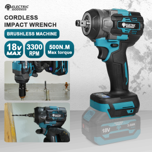 Electric Goddess 500N.M Cordless Electric Impact Wrench Brushless Motor High Power Wrench Power Tools For Makita 18V Battery