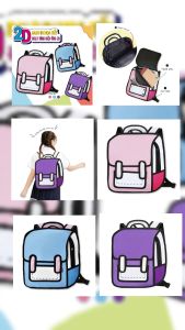 Balo 3D Hiệu Ứng Họa Tiết 2D - Đa Dạng Màu Sắc