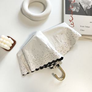 Mũi Khoan Siêu Nhẹ Chống Tia UV Thêu Sao Đen Chống Nắng Hợp Kim Nhôm Gấp Ba Mũi Khoan Chống Tia UV Chống Tia UV