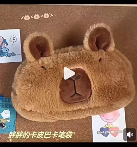 Plush Pencil Case Large Capacity Student Cartoon Storage Bag Desktop Organize Multifunctional Stationery Pencil Case