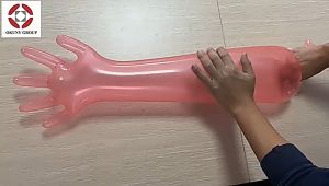 Full Arm Long Sleeve Veterinary Gloves Transparent 100pcs by Agreepetz with box