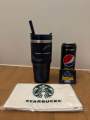 Starbucks Stainless Steel STANLEY Blue Silver Meteor Cold Cup 16 oz.. 