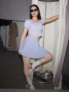 Asymmetric Pleated Tennis Skirt