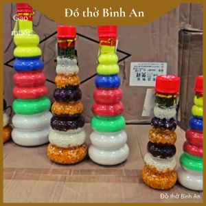 Hũ Gạo muối ngũ sắc trang trí ban thờ cân bằng phong thủy - Đồ thờ Bình An - Decor Phong thủy