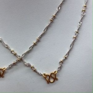 สร้อยคอสองกษัตริย์ลายโซ่บิดคั่น 2 เม็ด ความยาว 16 18 นิ้ว ใส่ในชีวิตประจำวันได้ สร้อยแฟชั่น 2k งานสวย ใส่ได้ทุกโอกาส